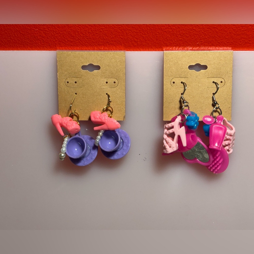 2 pairs of fun high heel earrings